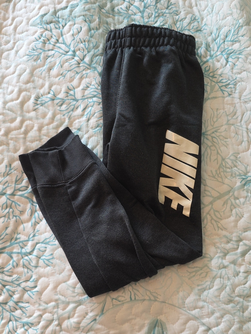Nike Youth Black Sweatpants with White Logo